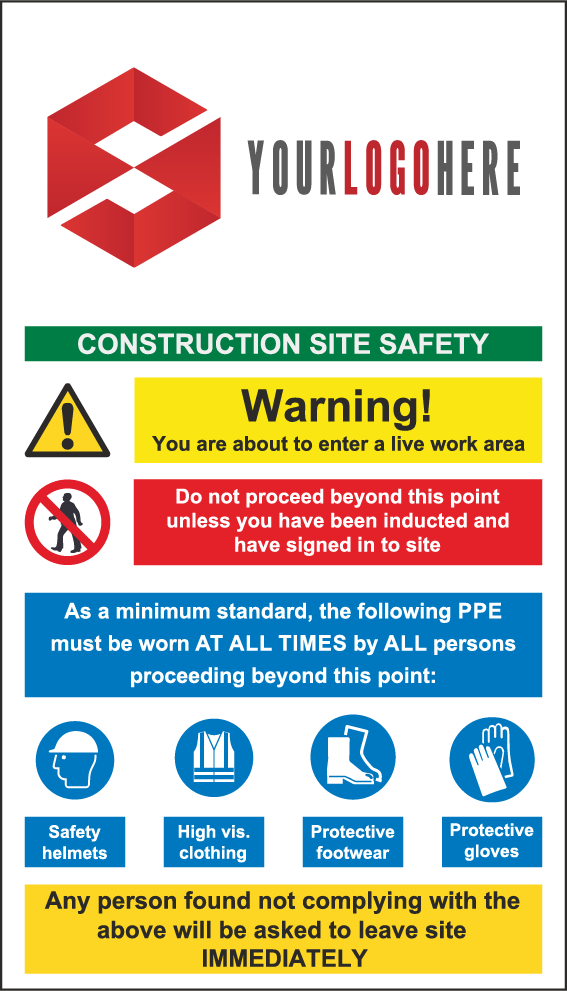 Site Safety Banner 4 Point Ppe Safety Signs Supplies Uk